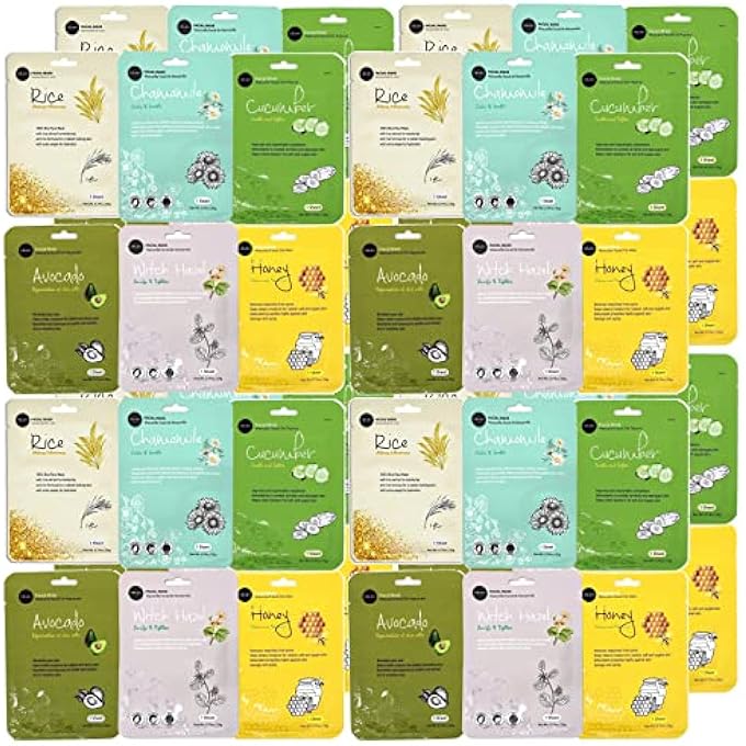 ESSENCE FACIAL FACE MASK K-BEAUTY SKINCARE KOREA SKIN CARE MOISTURIZING (8 OF EACH) B SET